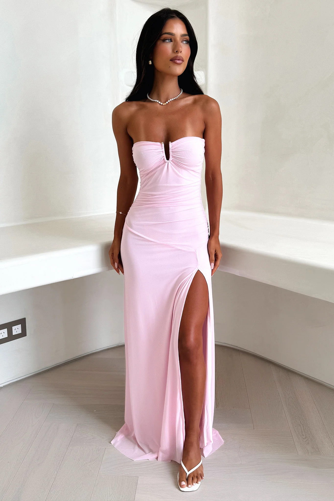 Renesmee Strapless Maxi Dress - Pink - GUERYA