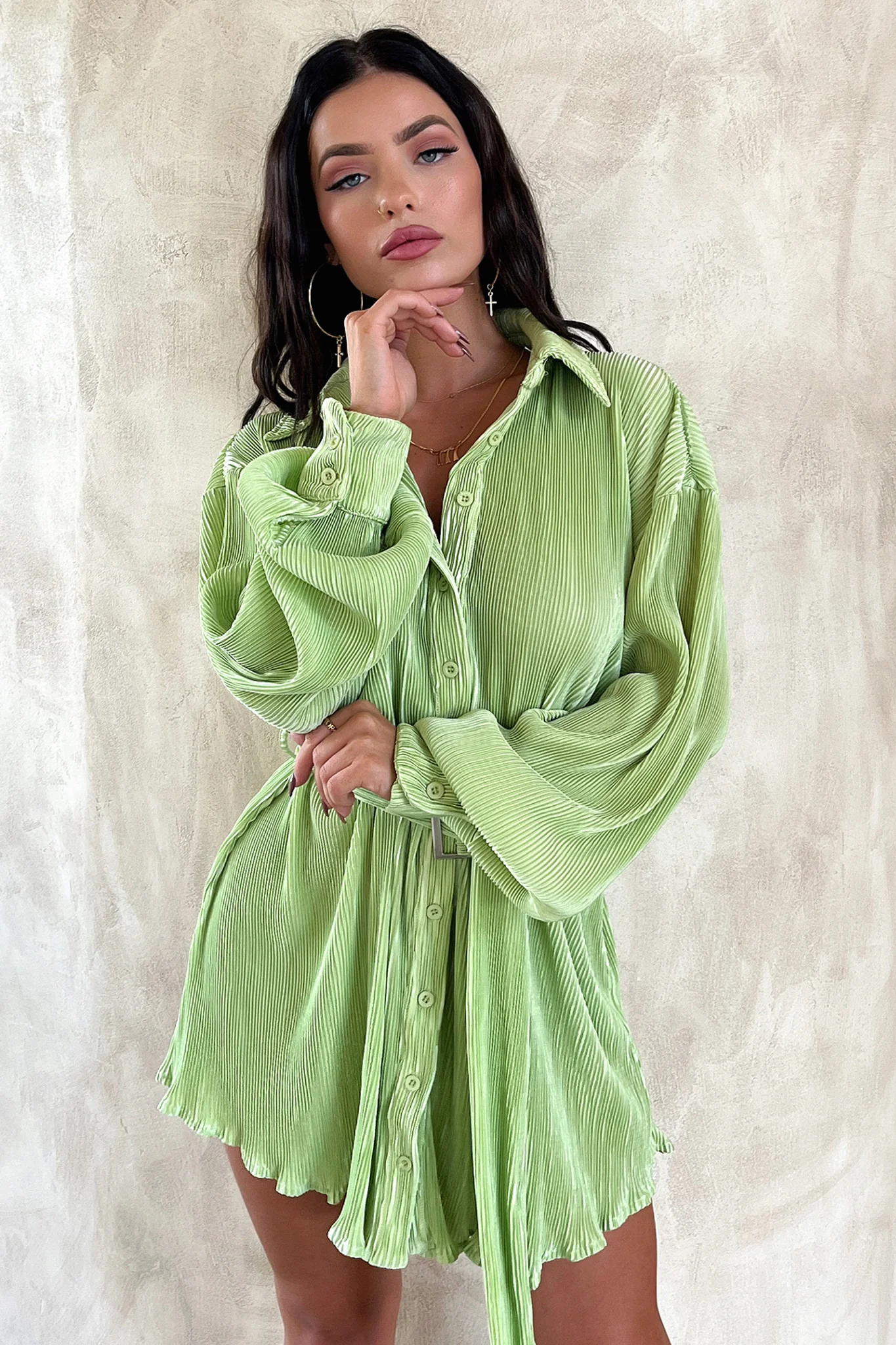 Stassi T-Shirt Dress - Green - GUERYA
