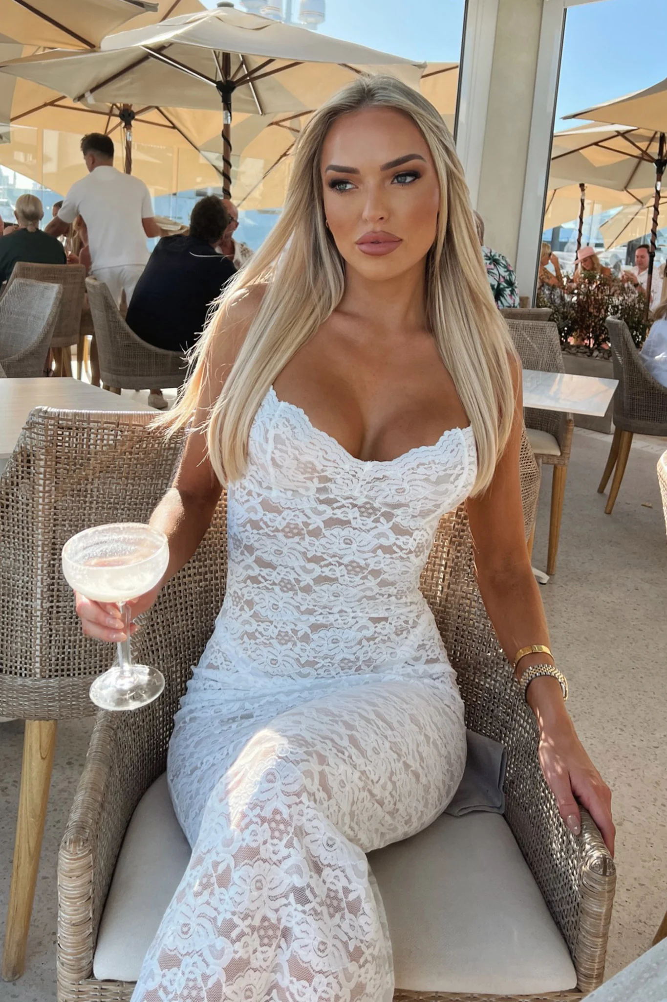 Destiny Midi Dress - White - GUERYA