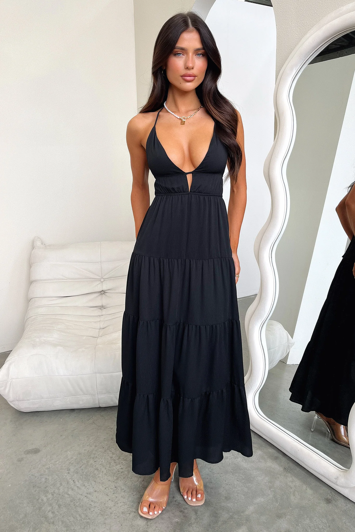 Amalie Maxi Dress - Black - GUERYA