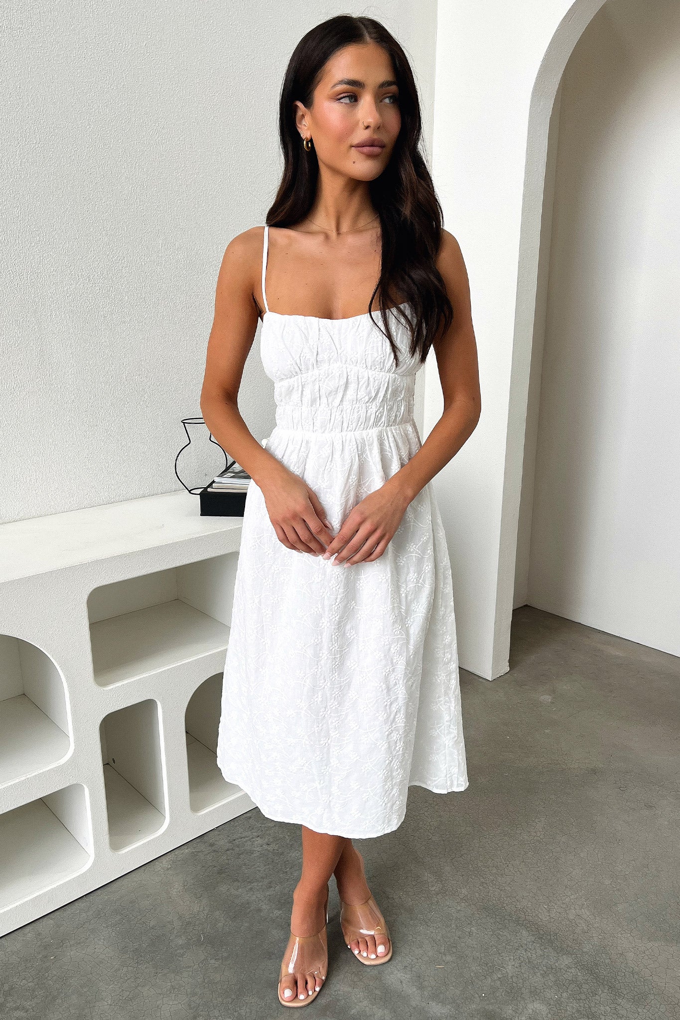 Mik Midi Dress - White - GUERYA
