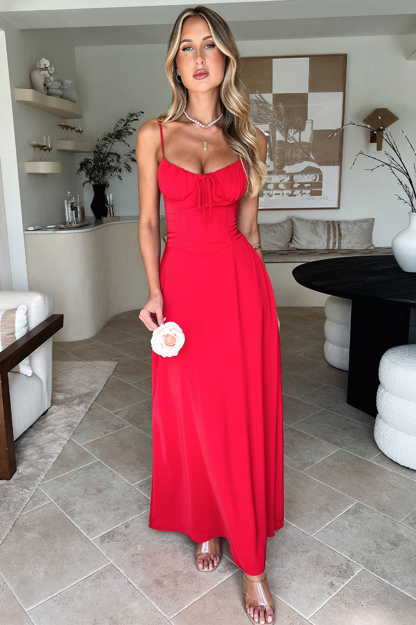 Magdalena Maxi Dress - Red - GUERYA