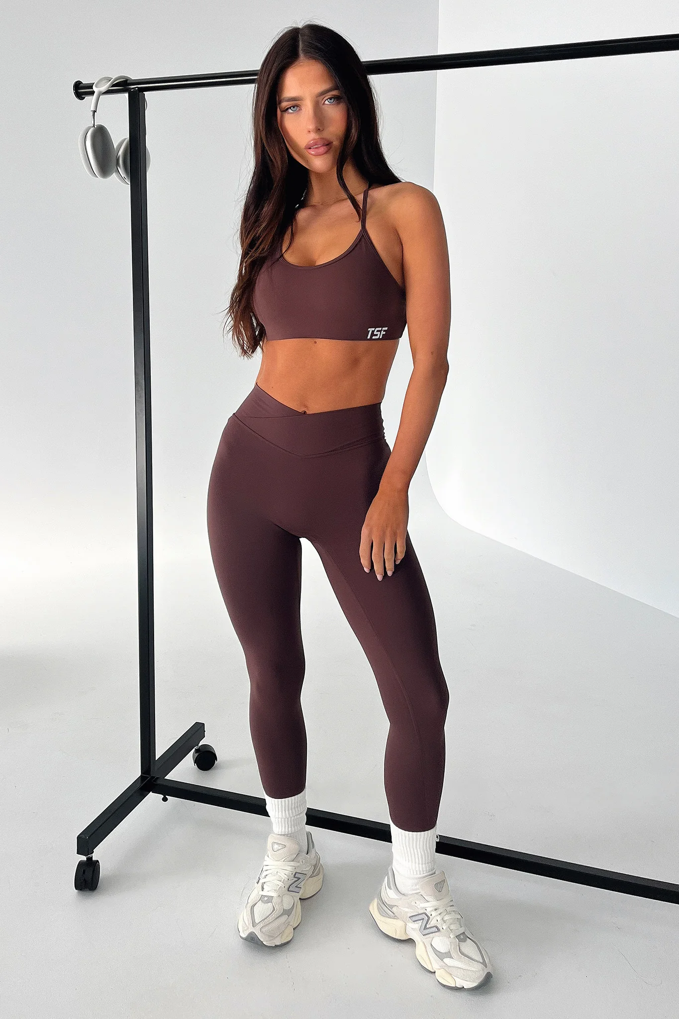 Kamari Open Back Sports Bra - Brown - GUERYA