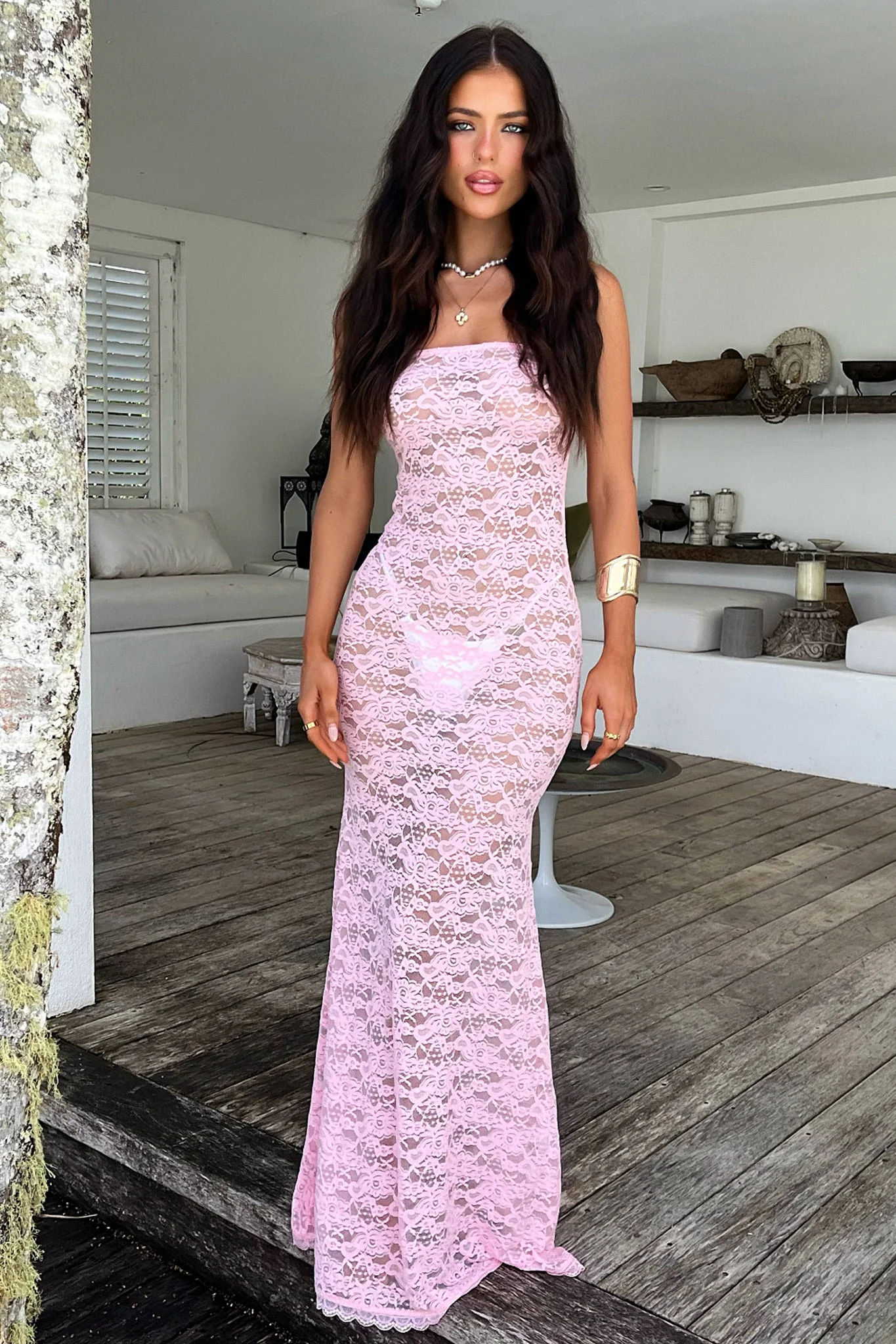 Veradi Maxi Dress - Baby Pink - GUERYA
