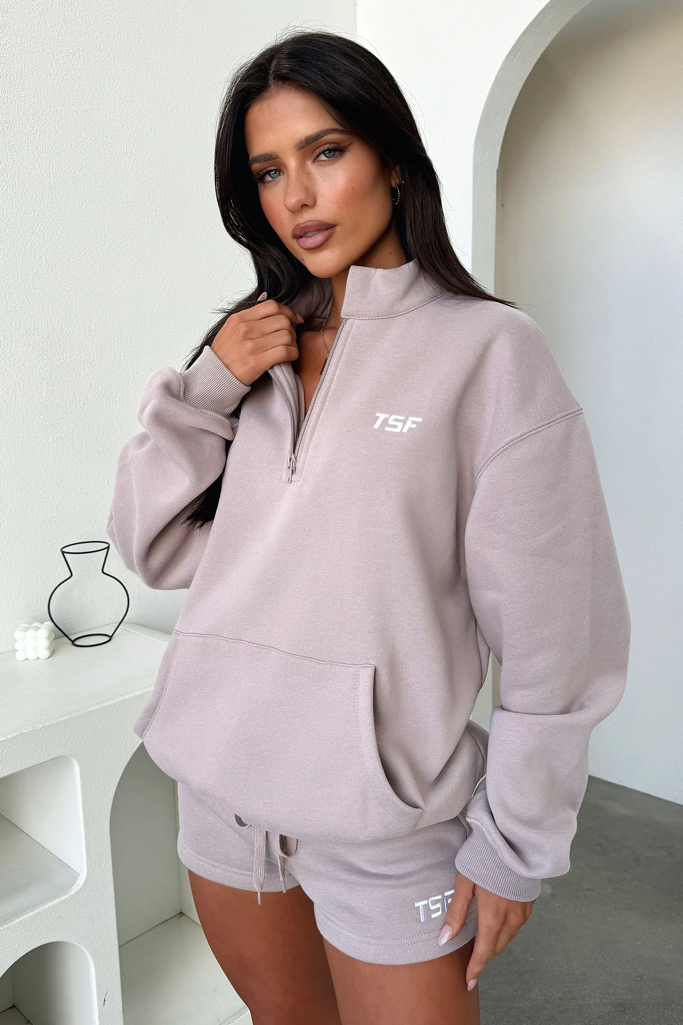 Kaztek Half Zip Sweater - Mocha - GUERYA