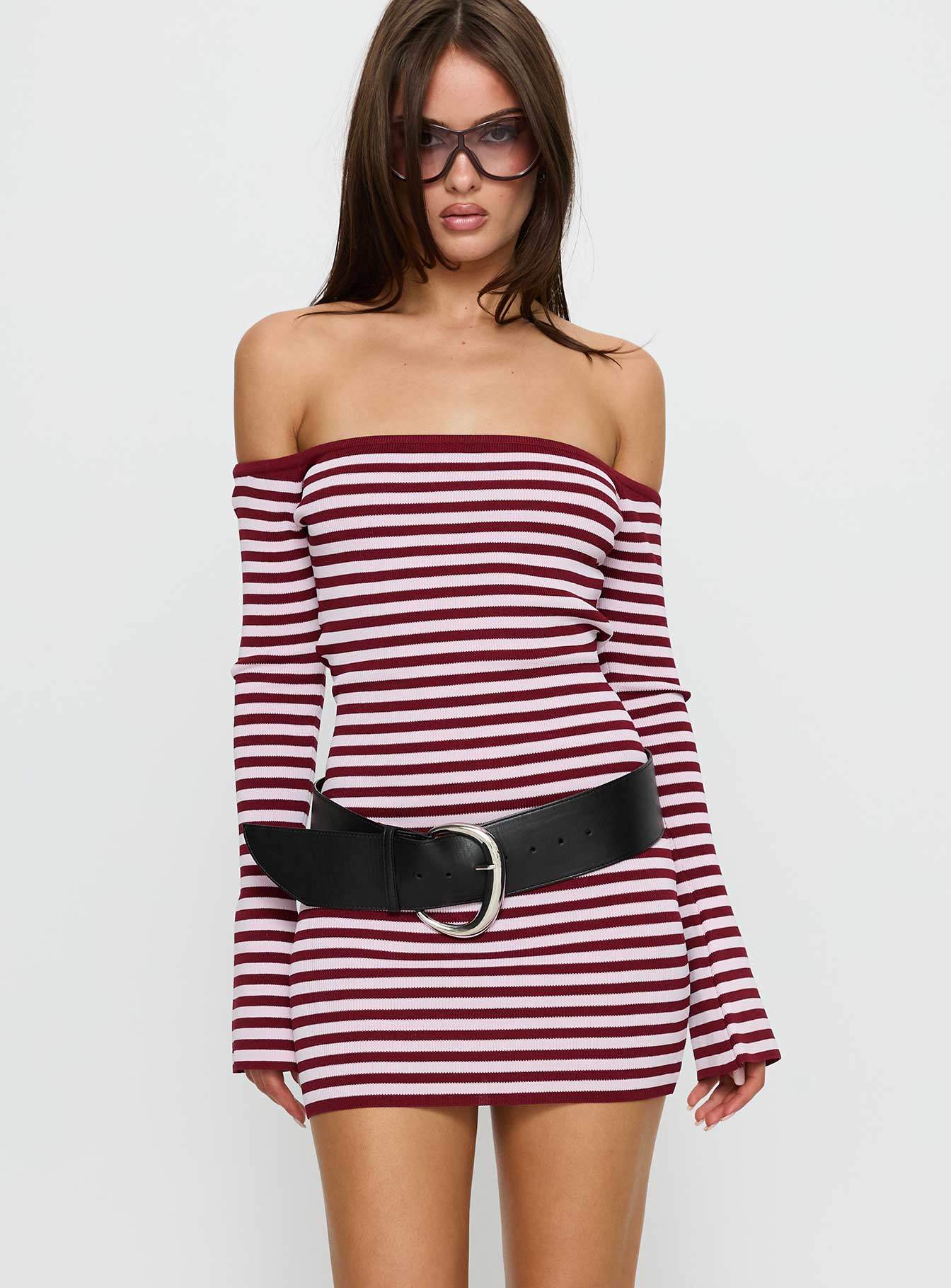 You Wish Long Sleeve Knit Mini Dress Multi - GUERYA