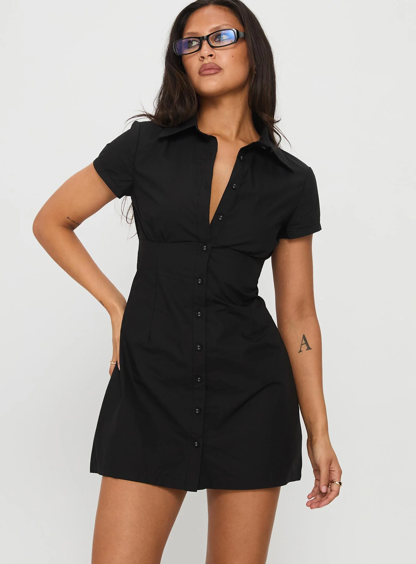 Motley Mini Dress Black - GUERYA