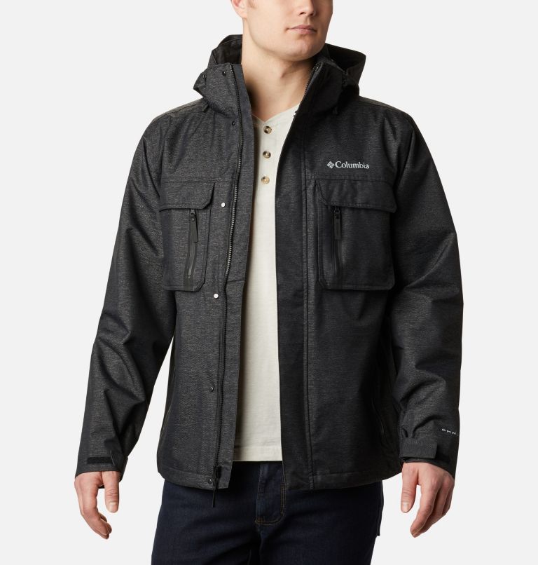 Black Men's Columbia Otira Pass Rain Jacket | UAVKCF-803 - Columbia Outlet Online