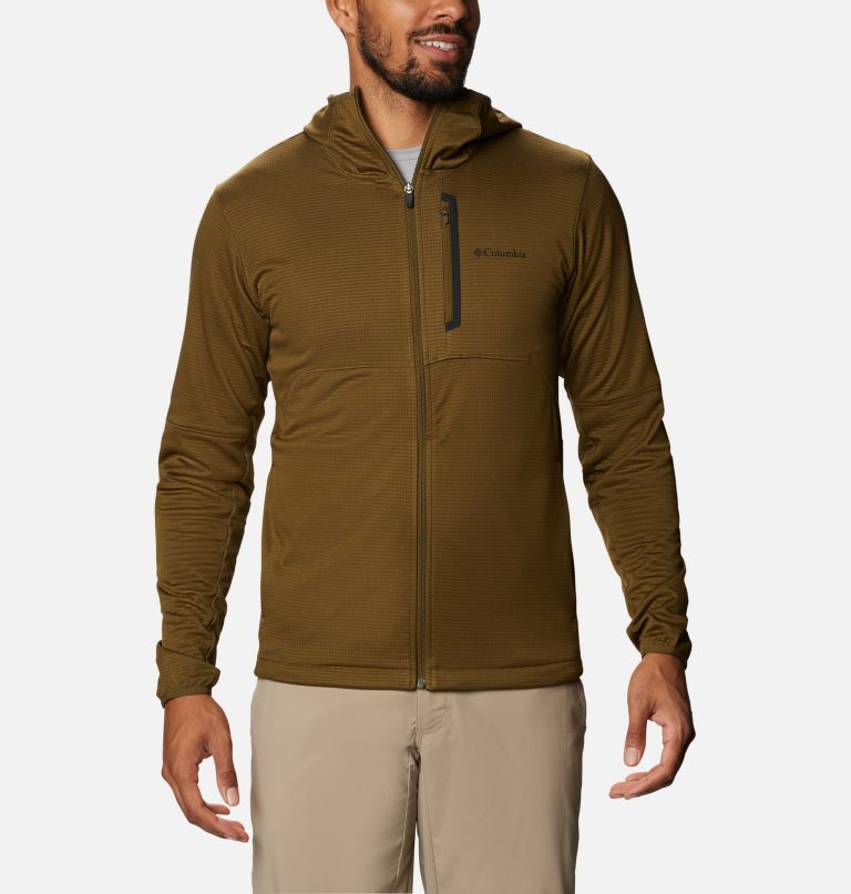 Green Black Men's Columbia Tech Trail Hoodies | YVPIGL-291 - Columbia Outlet Online