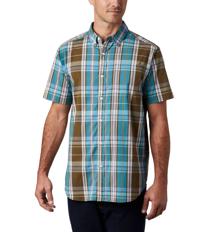 Green Men's Columbia Rapid Rivers II Shirts | HFNCMV-269 - Columbia Outlet Online