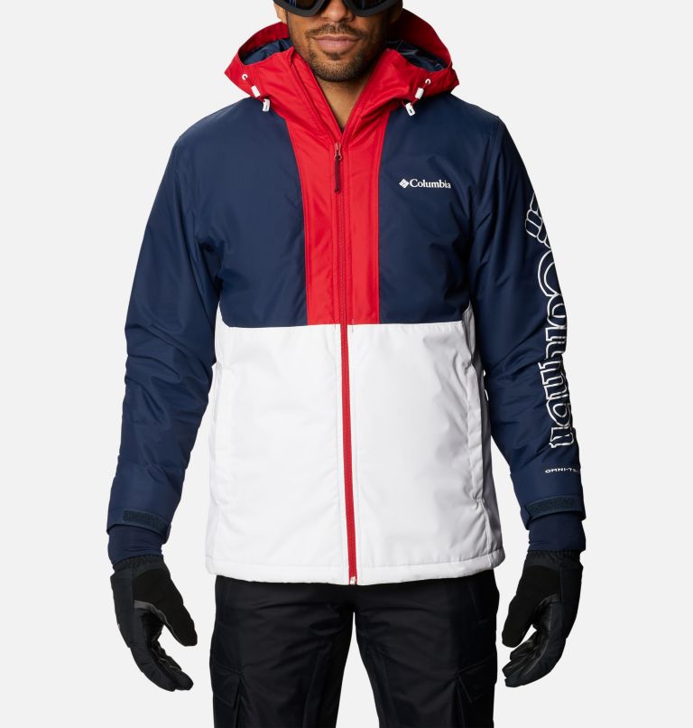 White Navy Men's Columbia Coats Ski Jacket | UIPOLE-691 - Columbia Outlet Online