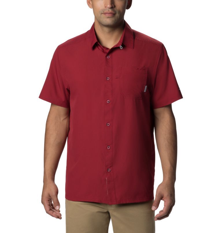 Red Men's Columbia PFG Slack Tide Shirts | UJELBR-345 - Columbia Outlet Online