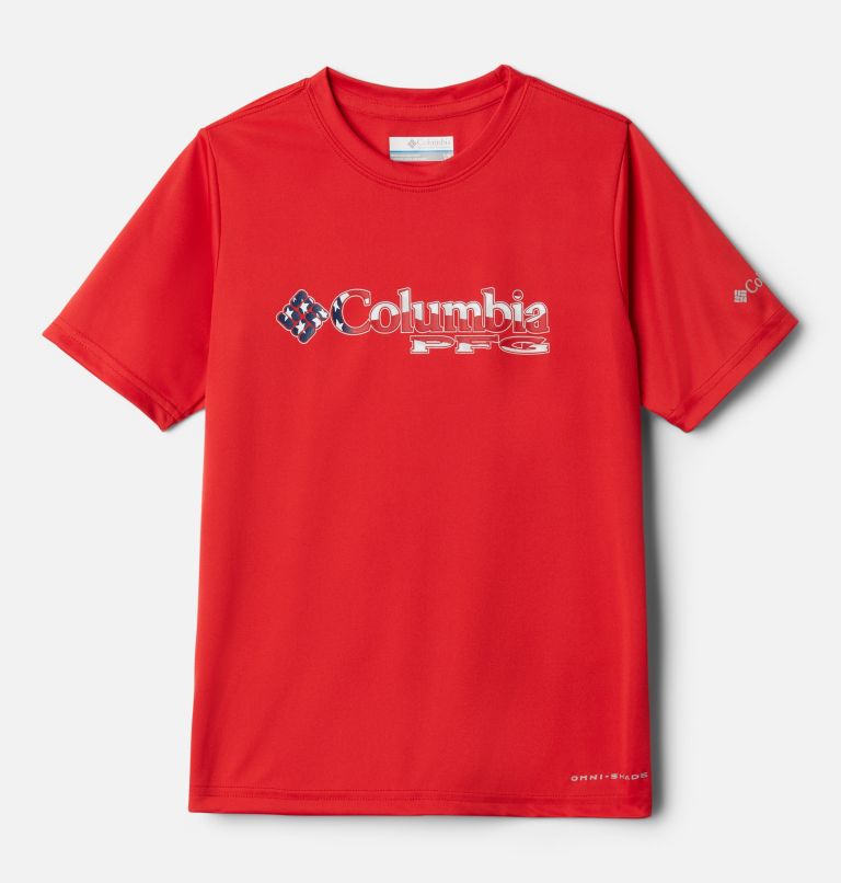 Red Kids' Columbia PFG T-Shirt | OGYHKW-156 - Columbia Outlet Online