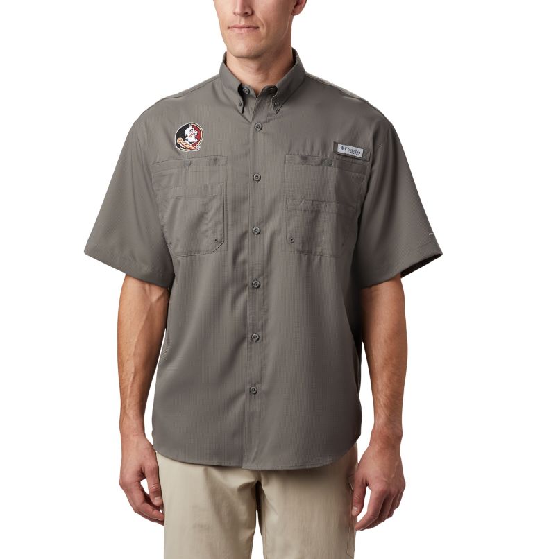 Grey Men's Columbia Collegiate PFG Tamiami Fishing Shirts | QAUZJP-567 - Columbia Outlet Online