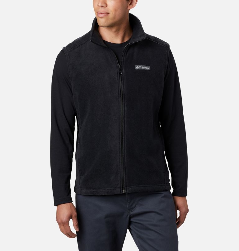 Black Grey Men's Columbia Steens Mountain Vest | QZJLSB-867 - Columbia Outlet Online