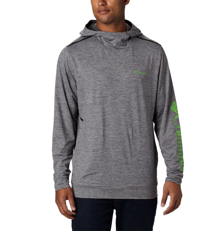 Green Black Men's Columbia Tech Trail Hoodies | YVPIGL-291 - Columbia Outlet Online