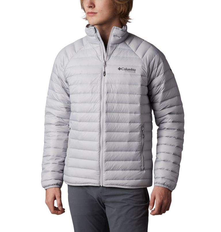 Grey Men's Columbia Alpha Trail Down Jacket | GIVPNX-623 - Columbia Outlet Online