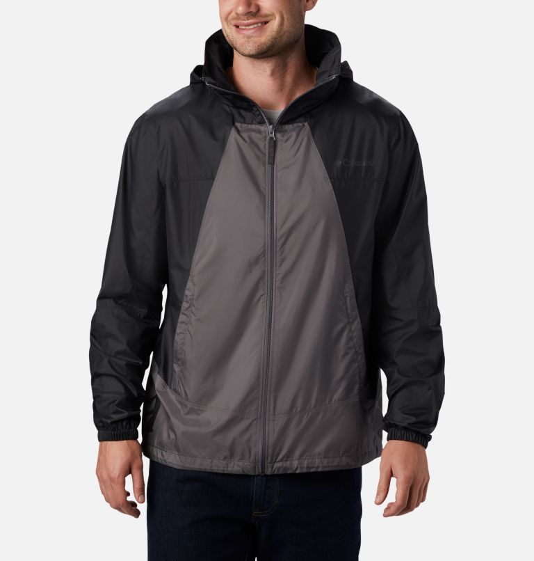 Black Grey Men's Columbia Point Park Windbreaker | JKIRYD-417 - Columbia Outlet Online