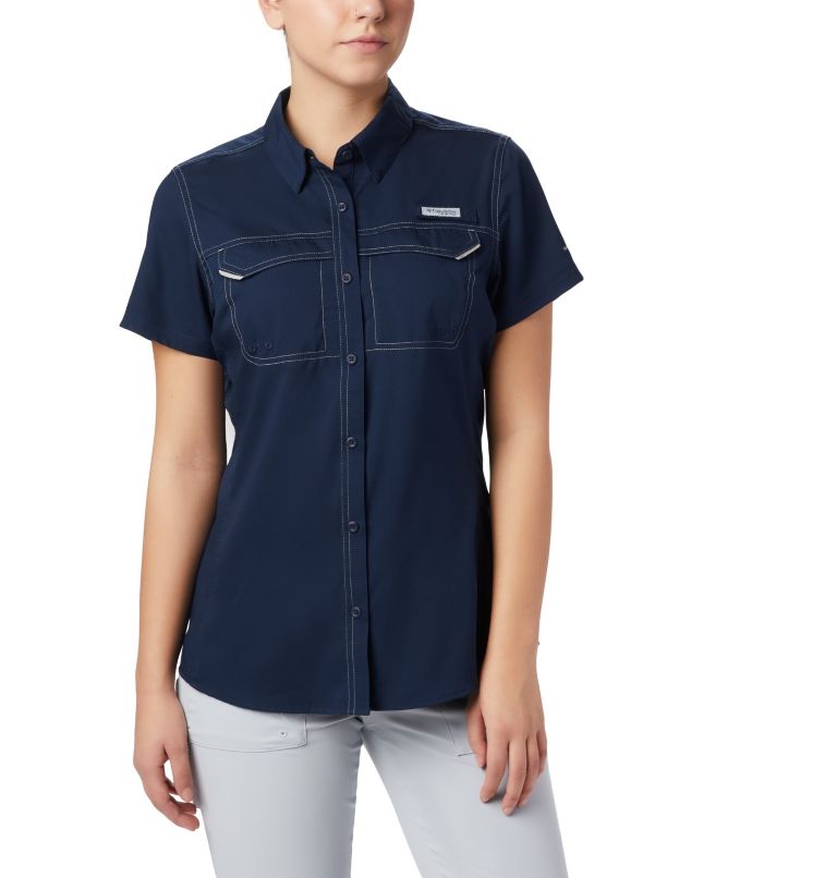 Grey Women's Columbia PFG Lo Drag Shirts | XRUEHZ-214 - Columbia Outlet Online