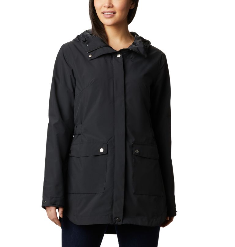 Black Women's Columbia Here And There Rain Jacket | PZINAE-657 - Columbia Outlet Online