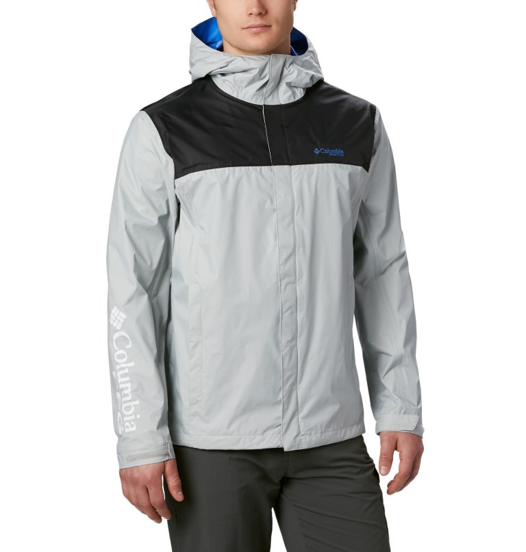 Black Grey Men's Columbia PFG Storm Rain Jacket | VQOZDK-576 - Columbia Outlet Online