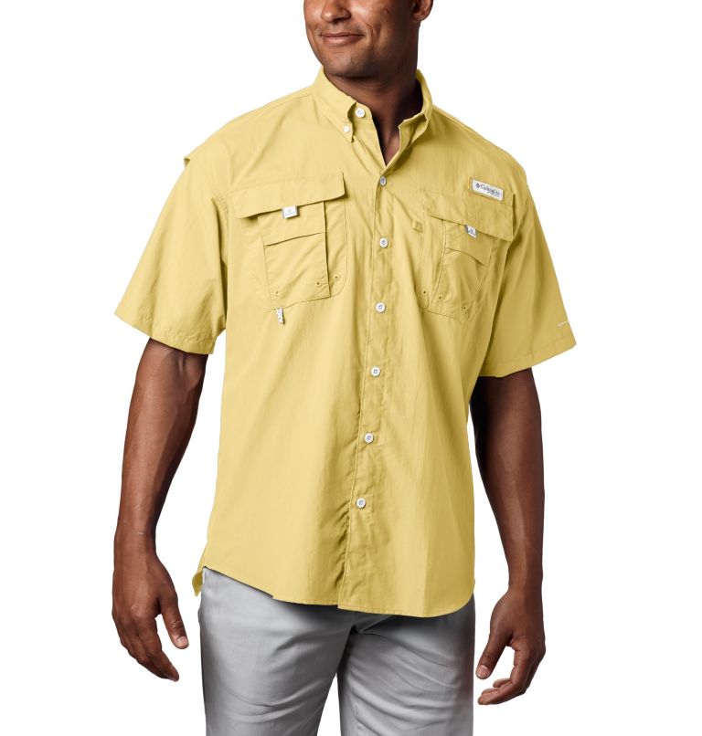 Red Men's Columbia PFG Bahama II Fishing Shirts | GTKQLC-814 - Columbia Outlet Online
