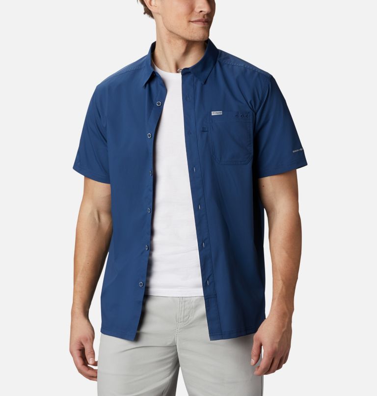 Red Men's Columbia PFG Slack Tide Shirts | UJELBR-345 - Columbia Outlet Online
