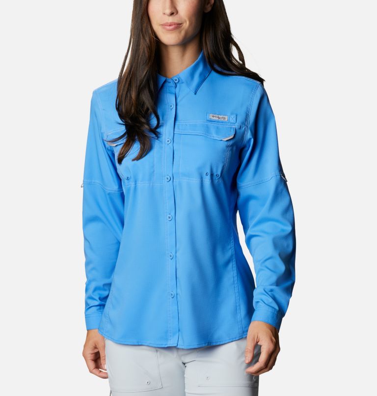 Grey Women's Columbia PFG Lo Drag Shirts | XRUEHZ-214 - Columbia Outlet Online