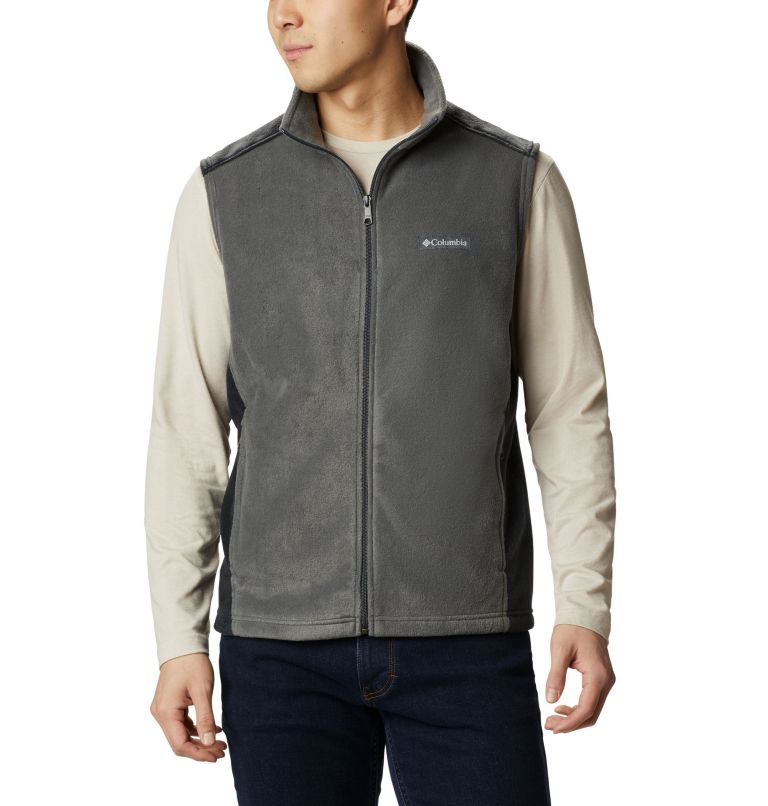 Black Grey Men's Columbia Steens Mountain Vest | QZJLSB-867 - Columbia Outlet Online