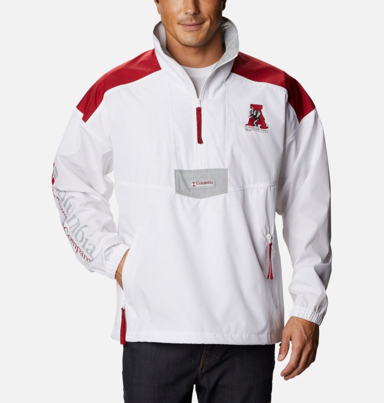 White Red Black Men's Columbia Collegiate Windbreaker | WGXYSB-405 - Columbia Outlet Online