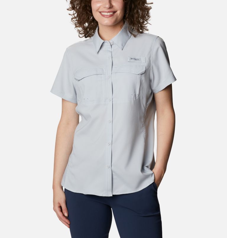Grey Women's Columbia PFG Lo Drag Shirts | XRUEHZ-214 - Columbia Outlet Online