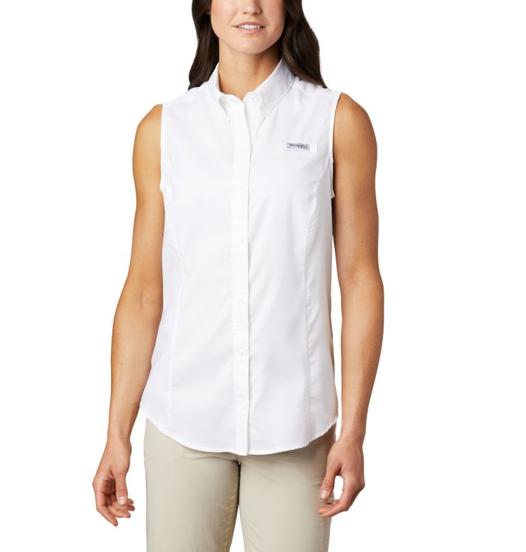 White Women's Columbia PFG Tamiami Shirts | FQNGAB-104 - Columbia Outlet Online