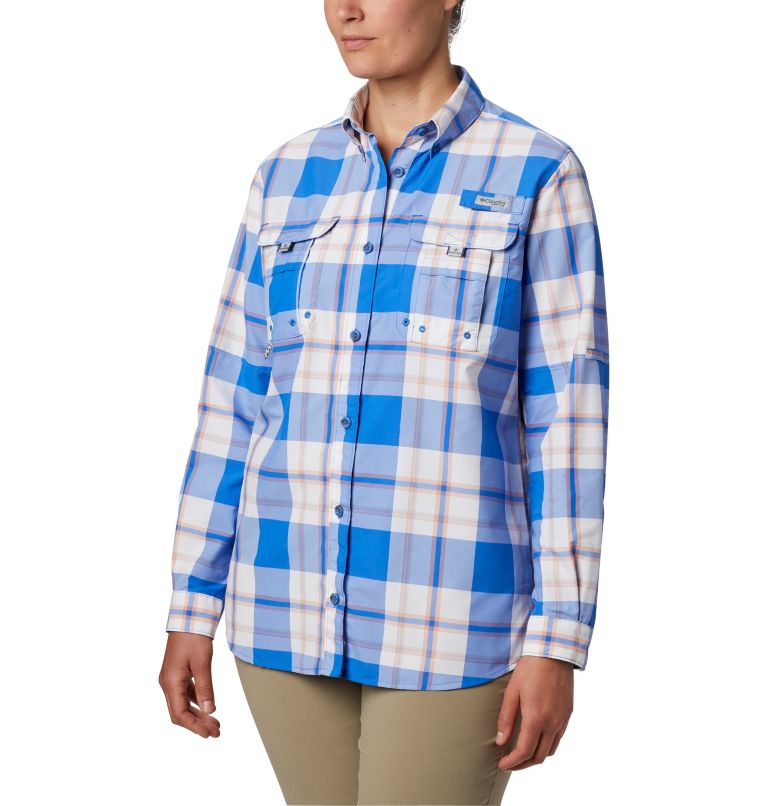 Blue Women's Columbia PFG Super Bahama Shirts | TMLZWJ-384 - Columbia Outlet Online