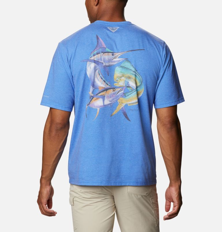 White Men's Columbia PFG Carey Chen T-Shirt | NXVLKC-089 - Columbia Outlet Online