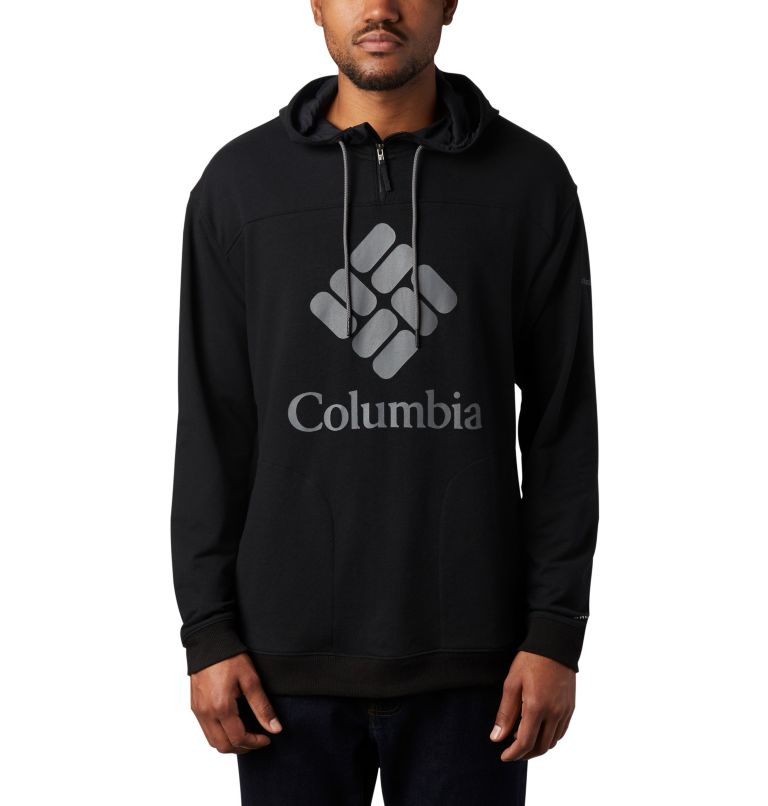 Yellow Red Men's Columbia Lodge Hoodies | WFCZPN-742 - Columbia Outlet Online