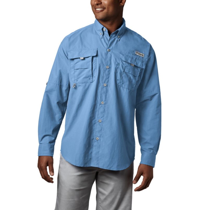 Red Men's Columbia PFG Bahama II Fishing Shirts | GTKQLC-814 - Columbia Outlet Online