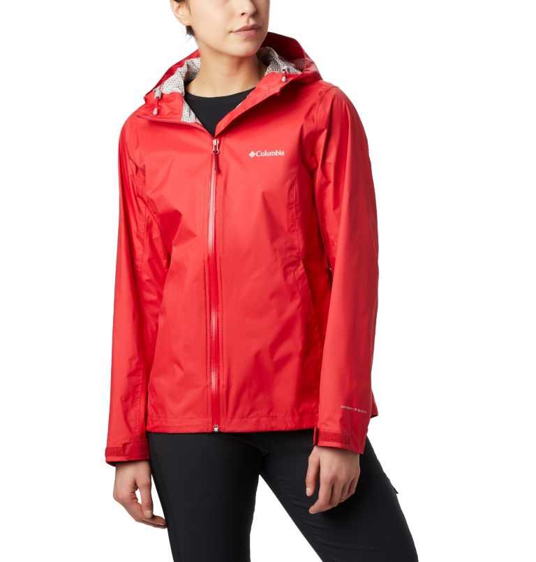 Red Women's Columbia EvaPOURation Rain Jacket | RQLGFP-154 - Columbia Outlet Online