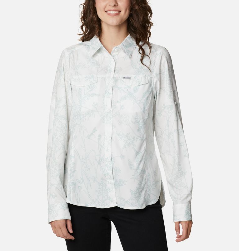 White Women's Columbia Silver Ridge Shirts | QOUAXK-537 - Columbia Outlet Online