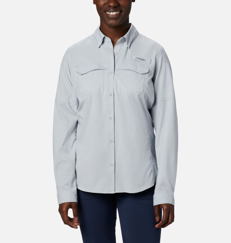 Grey Women's Columbia PFG Lo Drag Shirts | XRUEHZ-214 - Columbia Outlet Online