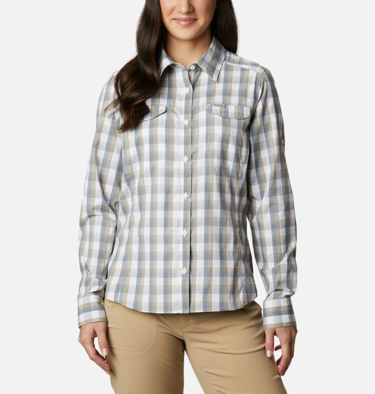 White Women's Columbia Silver Ridge Shirts | QOUAXK-537 - Columbia Outlet Online