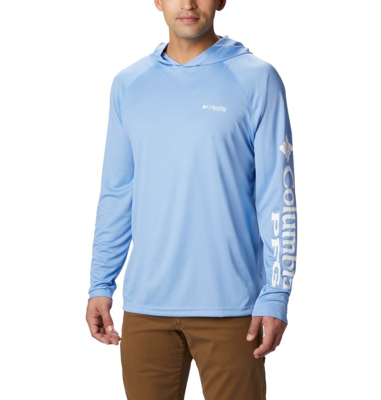 Blue Men's Columbia PFG Terminal Tackle Hoodies | LXRMKW-826 - Columbia Outlet Online