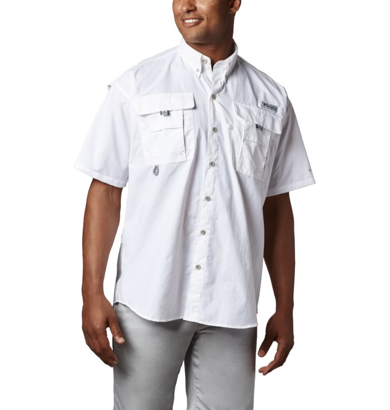 Red Men's Columbia PFG Bahama II Fishing Shirts | GTKQLC-814 - Columbia Outlet Online