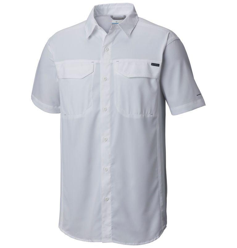 White Men's Columbia Silver Ridge Lite Shirts | ZPXICN-054 - Columbia Outlet Online