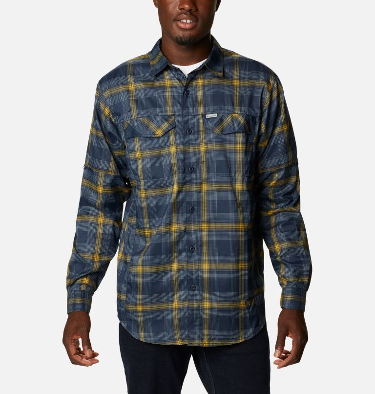 Green Men's Columbia Silver Ridge Lite Plaid Shirts | AHZBXL-850 - Columbia Outlet Online