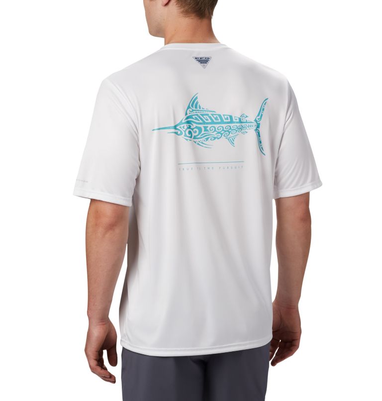 White Multicolor Men's Columbia PFG Terminal Tackle T-Shirt | RKGAFS-697 - Columbia Outlet Online