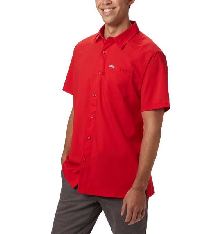 Red Men's Columbia PFG Slack Tide Shirts | UJELBR-345 - Columbia Outlet Online