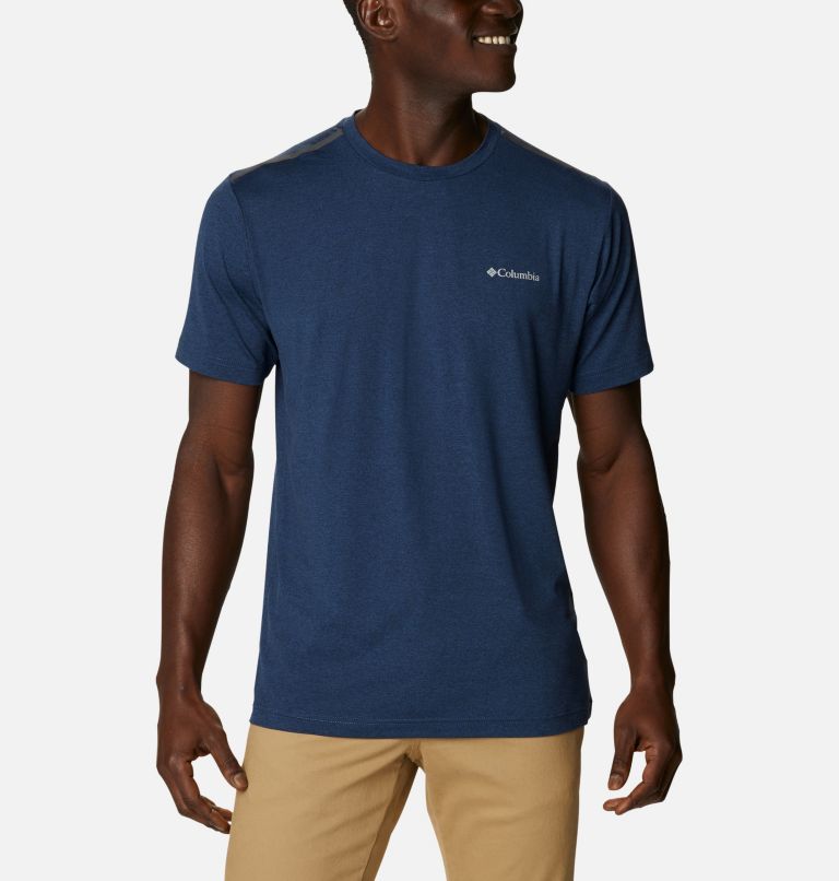 Blue Men's Columbia Tech Trail T-Shirt | YWQNED-760 - Columbia Outlet Online