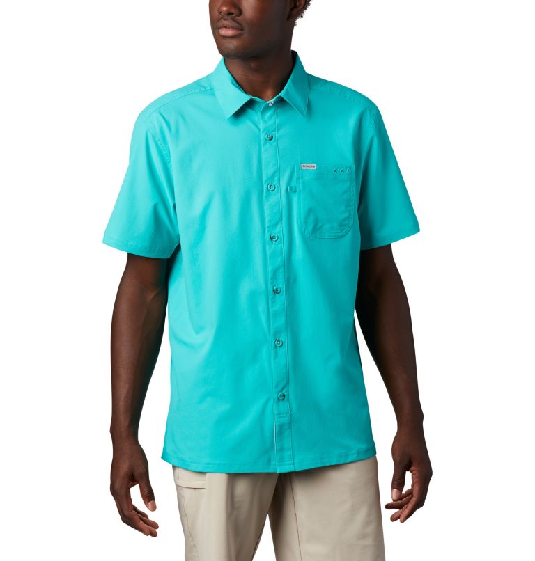 Red Men's Columbia PFG Slack Tide Shirts | UJELBR-345 - Columbia Outlet Online