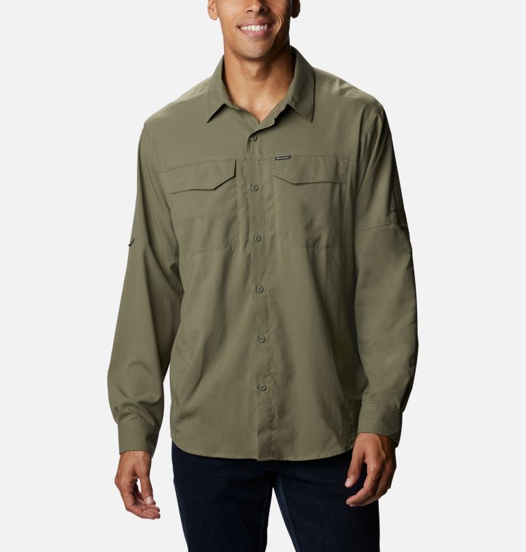 White Men's Columbia Silver Ridge Lite Shirts | ZPXICN-054 - Columbia Outlet Online