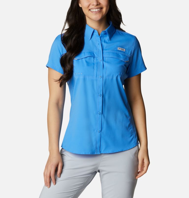 Grey Women's Columbia PFG Lo Drag Shirts | XRUEHZ-214 - Columbia Outlet Online